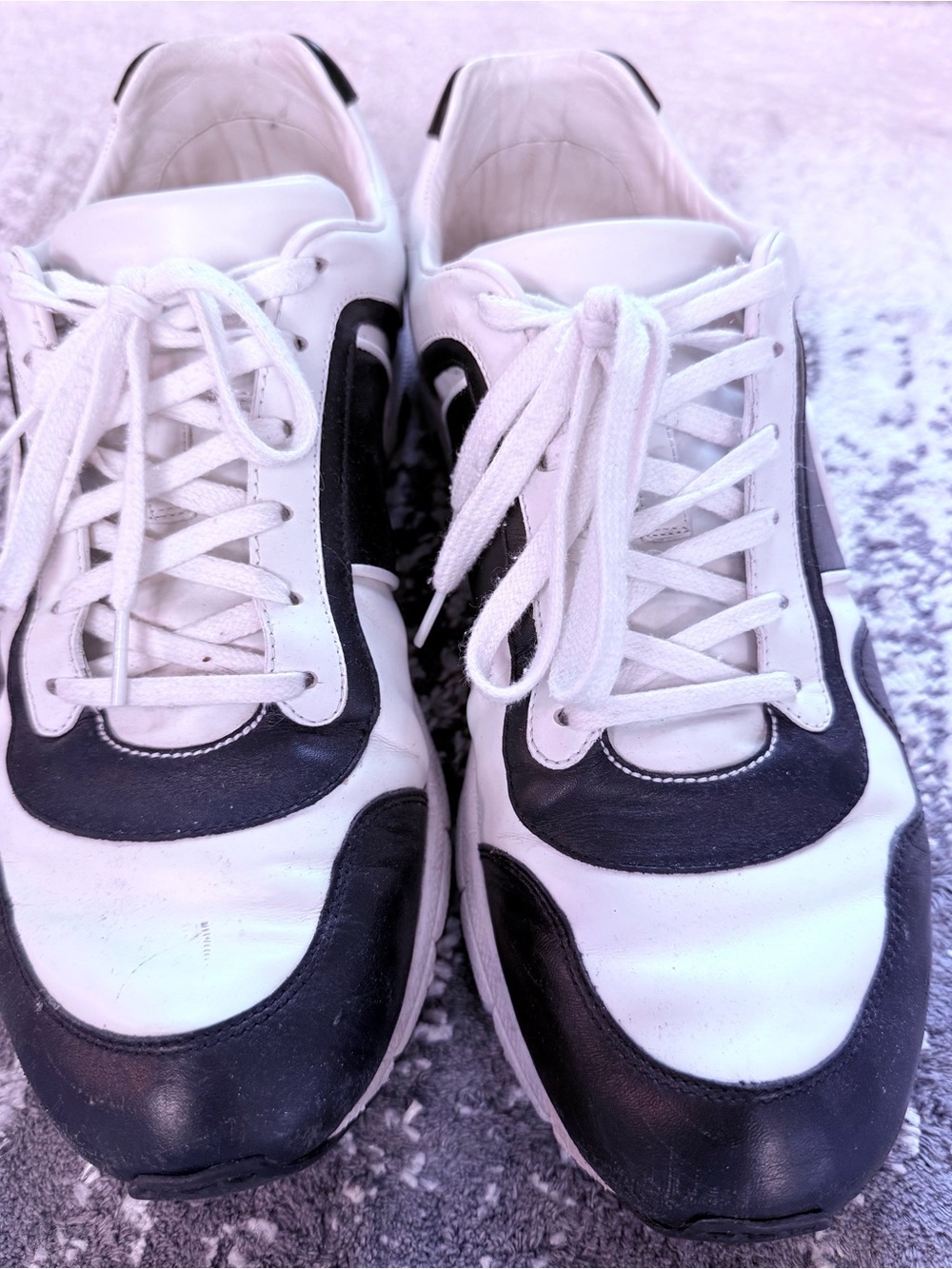 White and Black Logo Sneakers - Picture 2 of 6